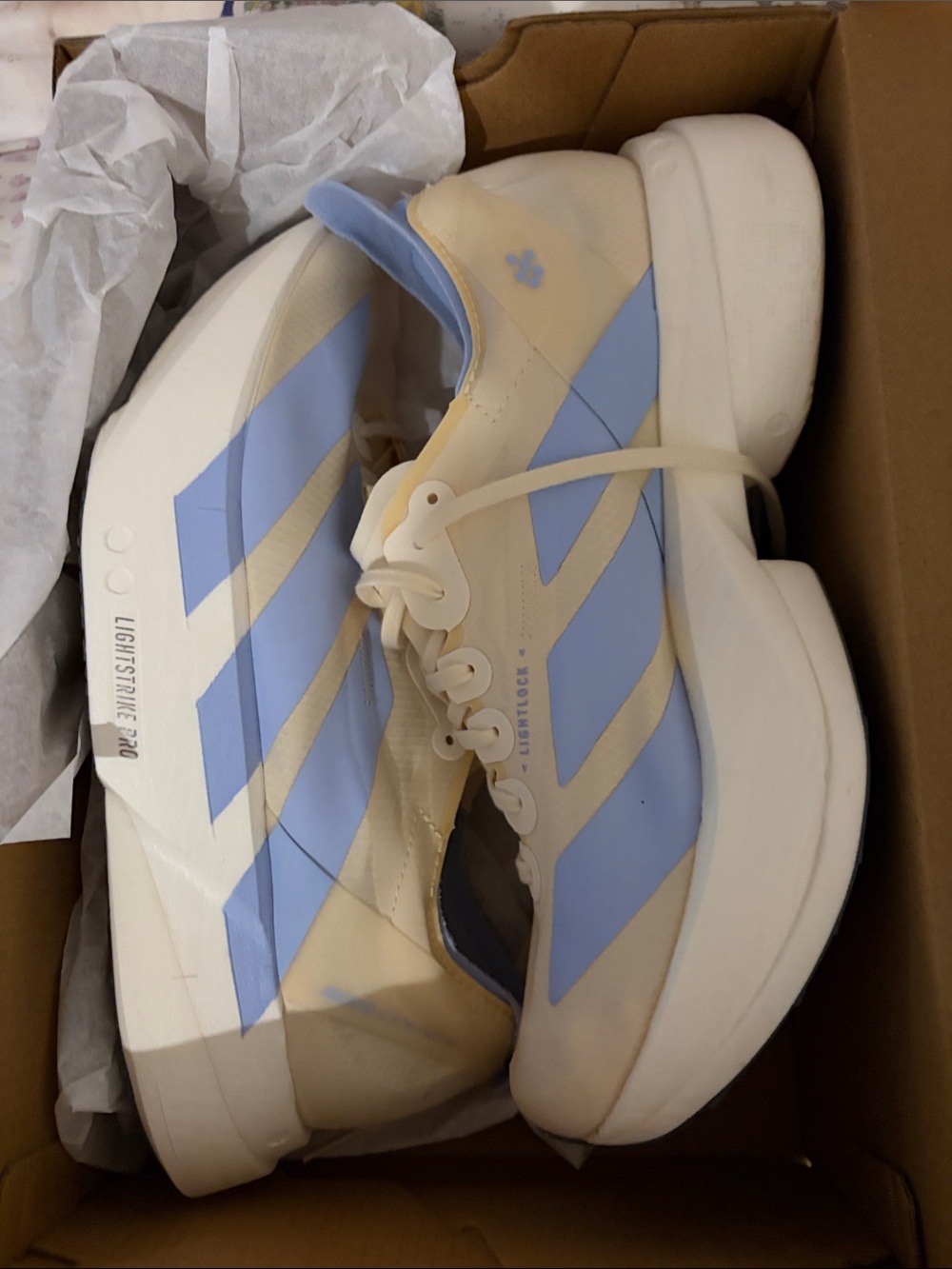 Adidas Women's Lightstrike Running Shoes - Pastel Blue/Cream
